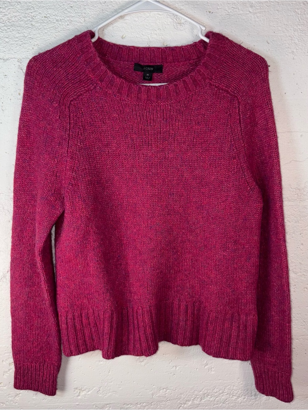 J. Crew Raspberry-Magenta Crewneck Sweater